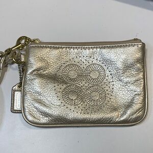 Coach Gold Wristlet Bag
